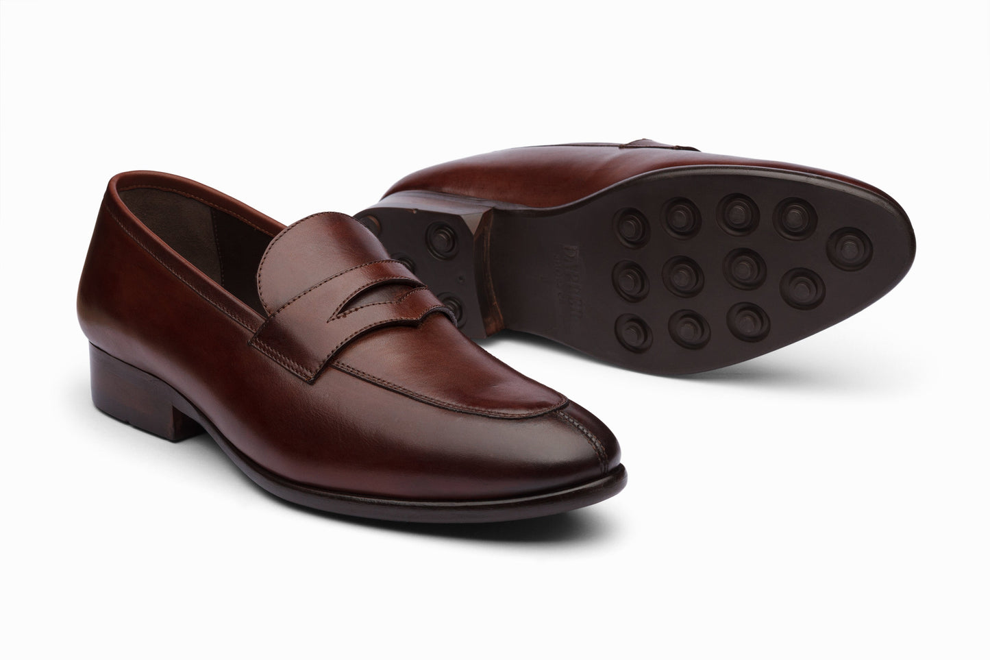 Split Toe Penny Loafers - Brown