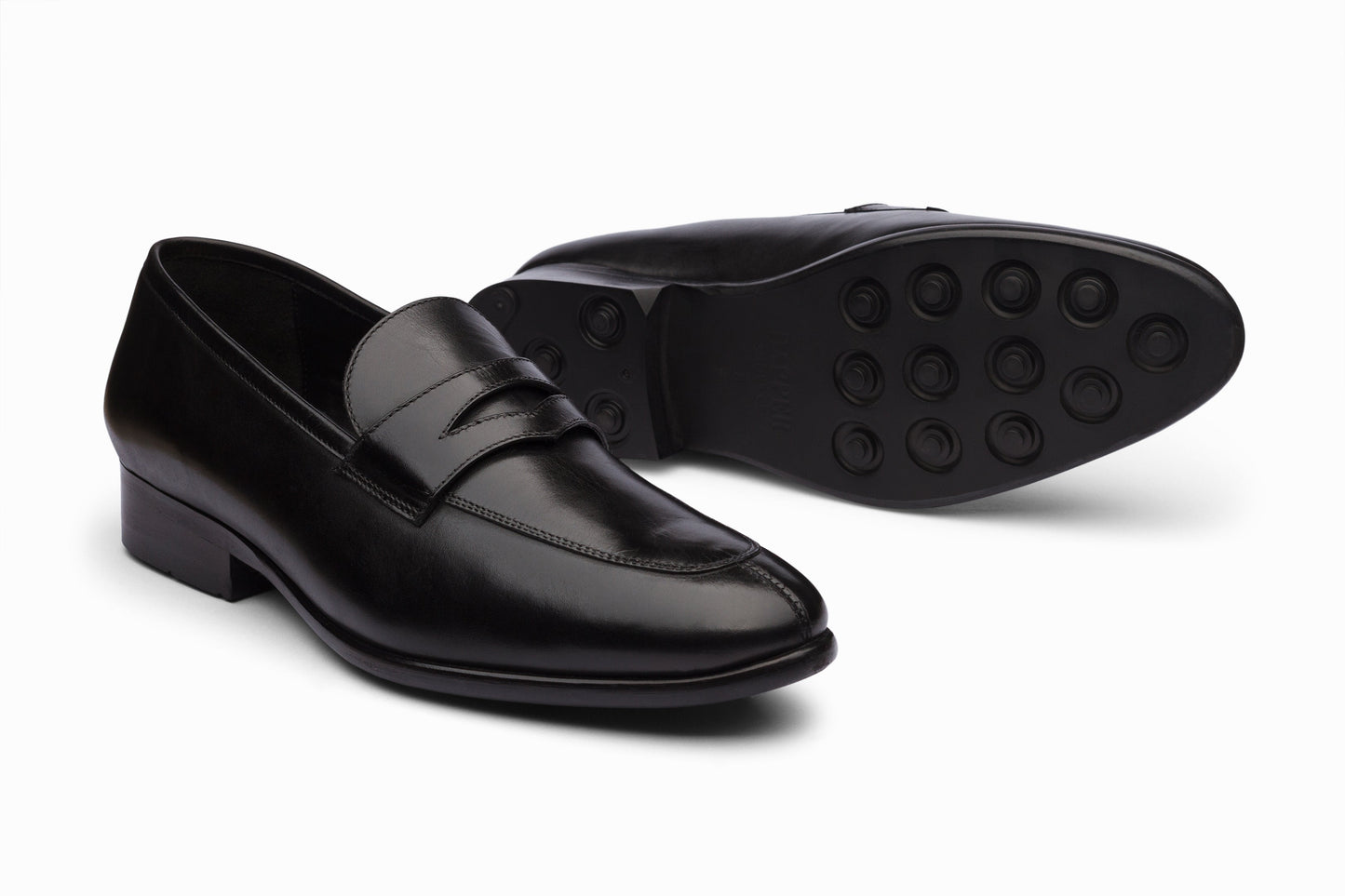 Split Toe Penny Loafers - Black