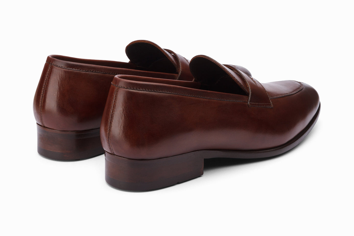 Split Toe Penny Loafers - Brown
