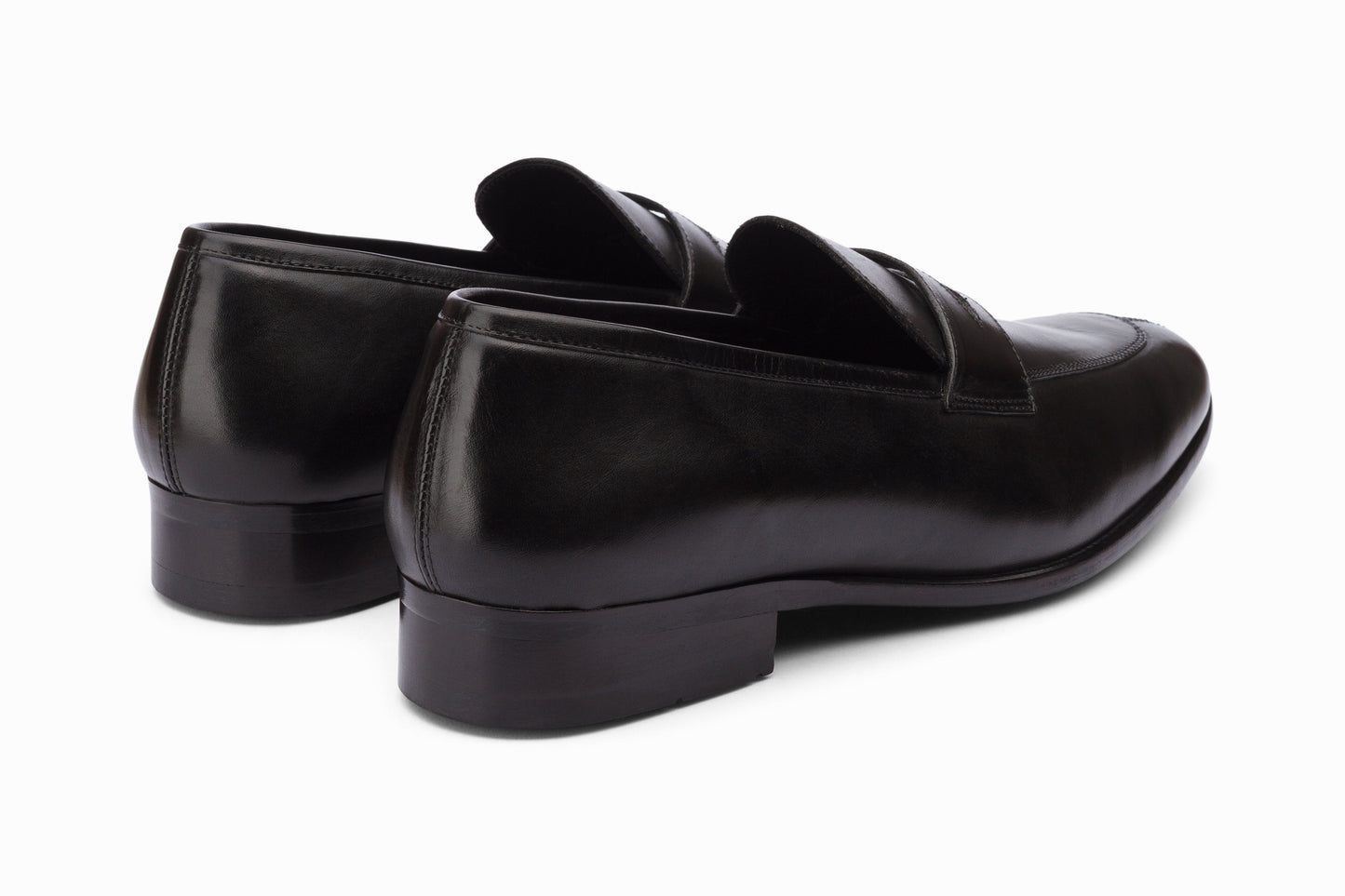 Split Toe Penny Loafers - Black