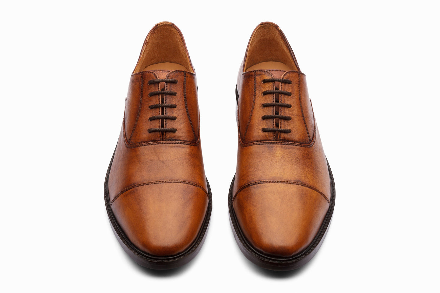Cap Toe Oxford - Distressed Tan Patina