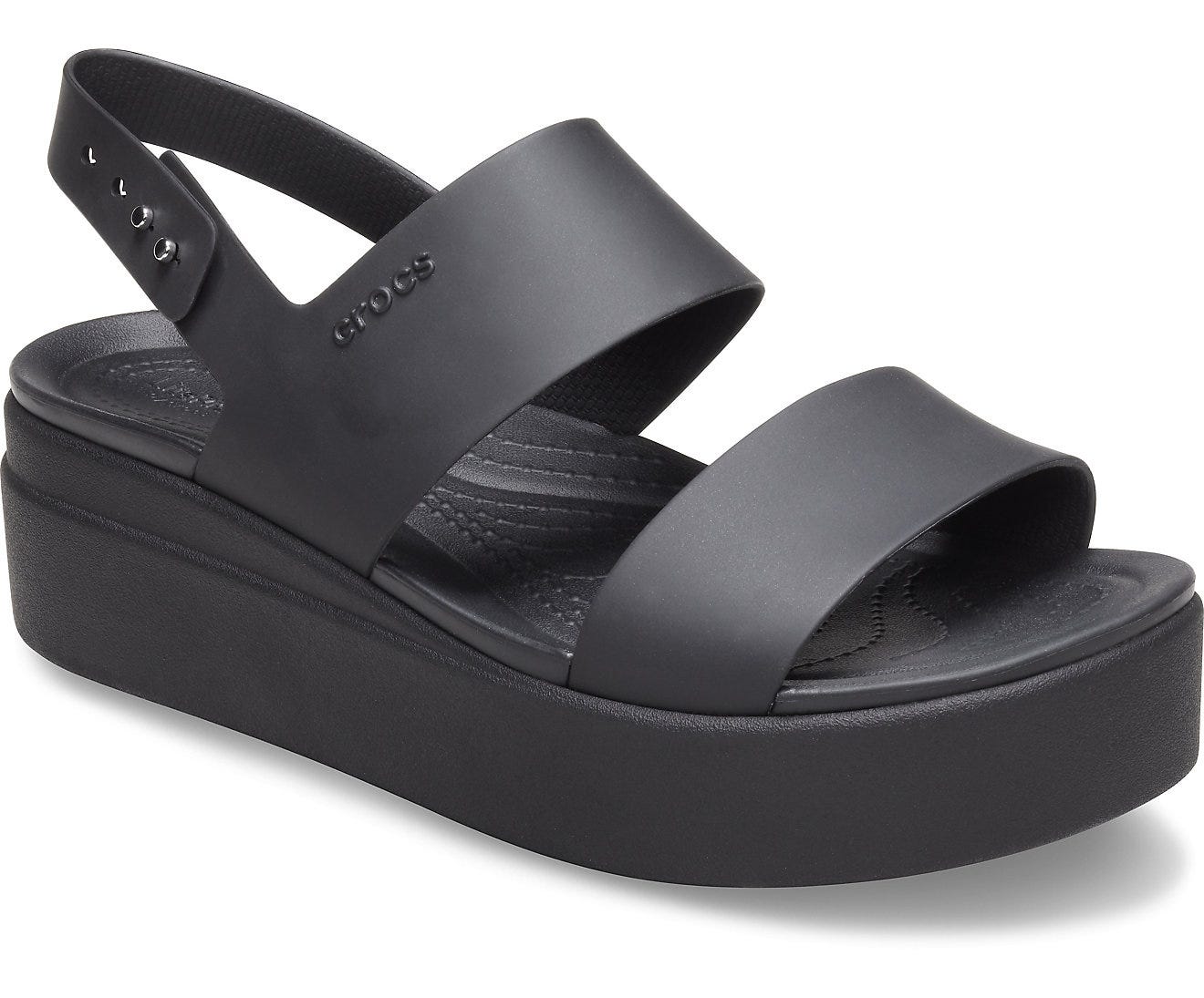 Crocs Brooklyn Low Black/Mushroom Women's Wedge Sandals for Ultimate Comfort