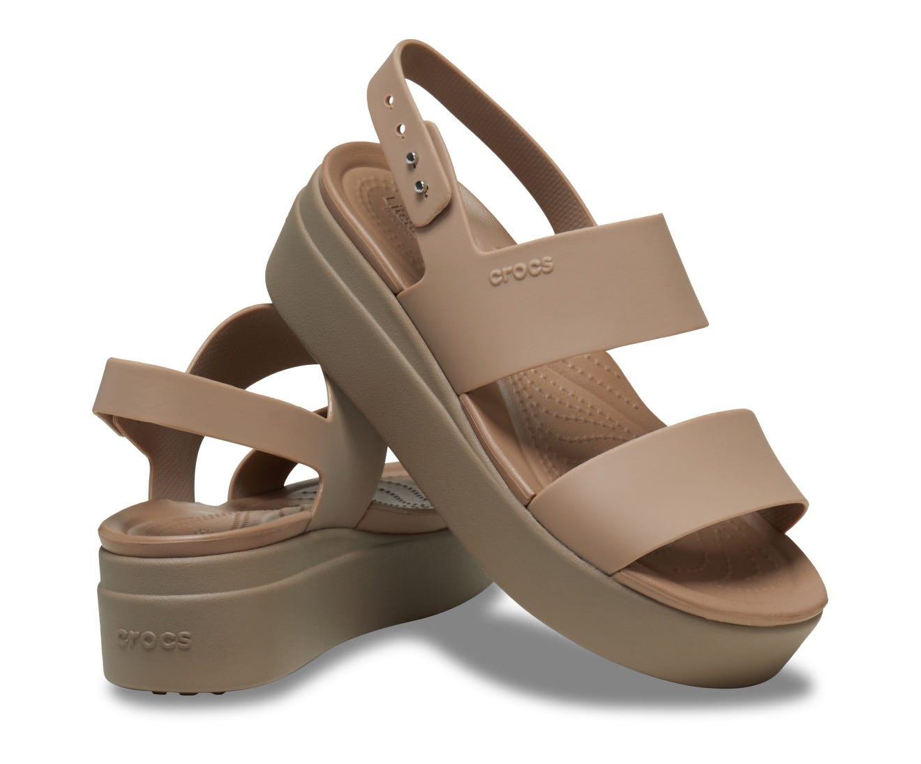 Crocs Brooklyn Low Black/Mushroom Women's Wedge Sandals for Ultimate Comfort