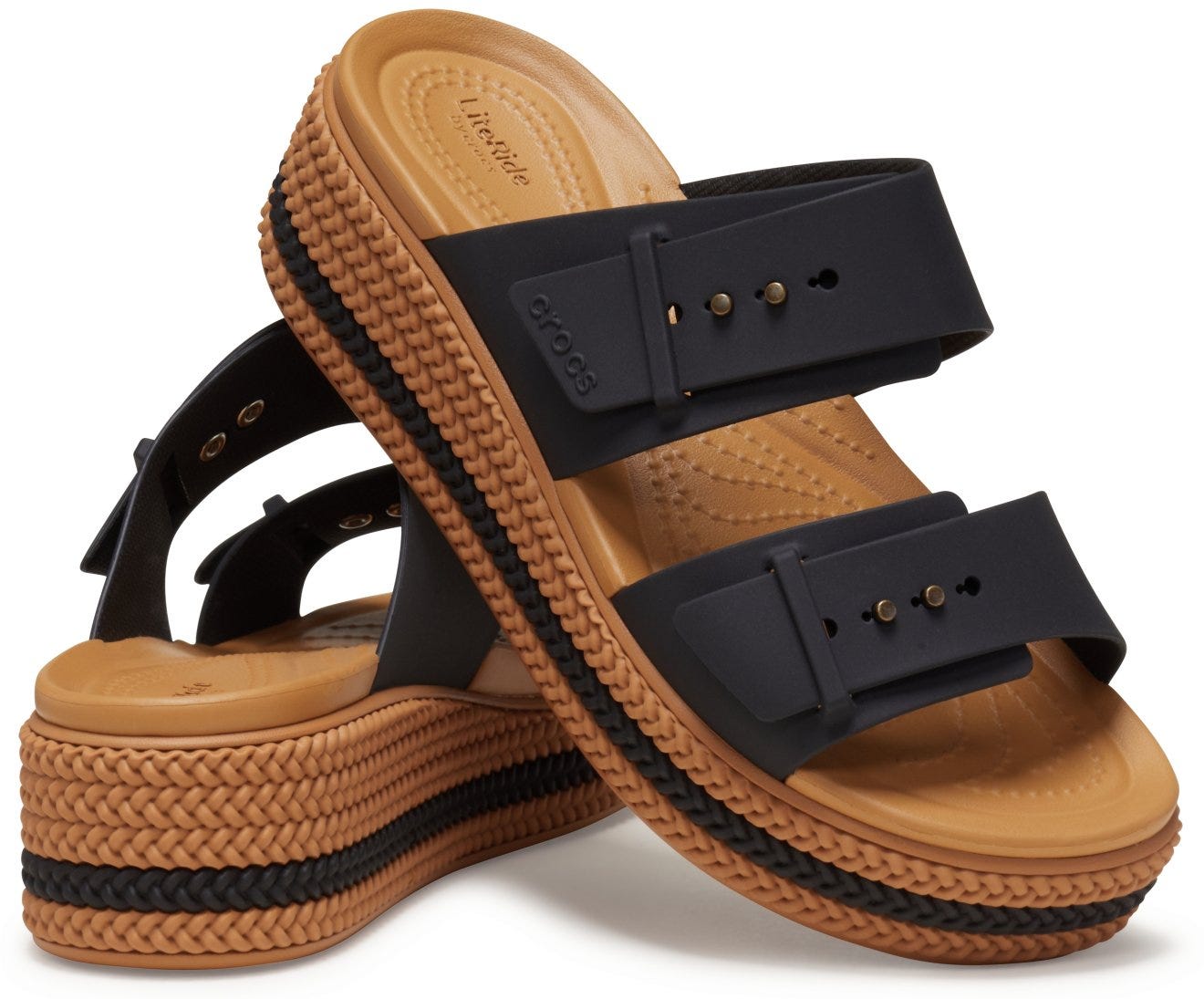 Comfortable Brooklyn Woven Buckle Chalk Women's Sandal with Lightweight Croslite Foundation