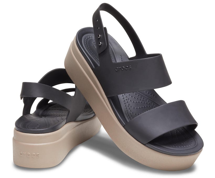 Crocs Brooklyn Low Black/Mushroom Women's Wedge Sandals for Ultimate Comfort