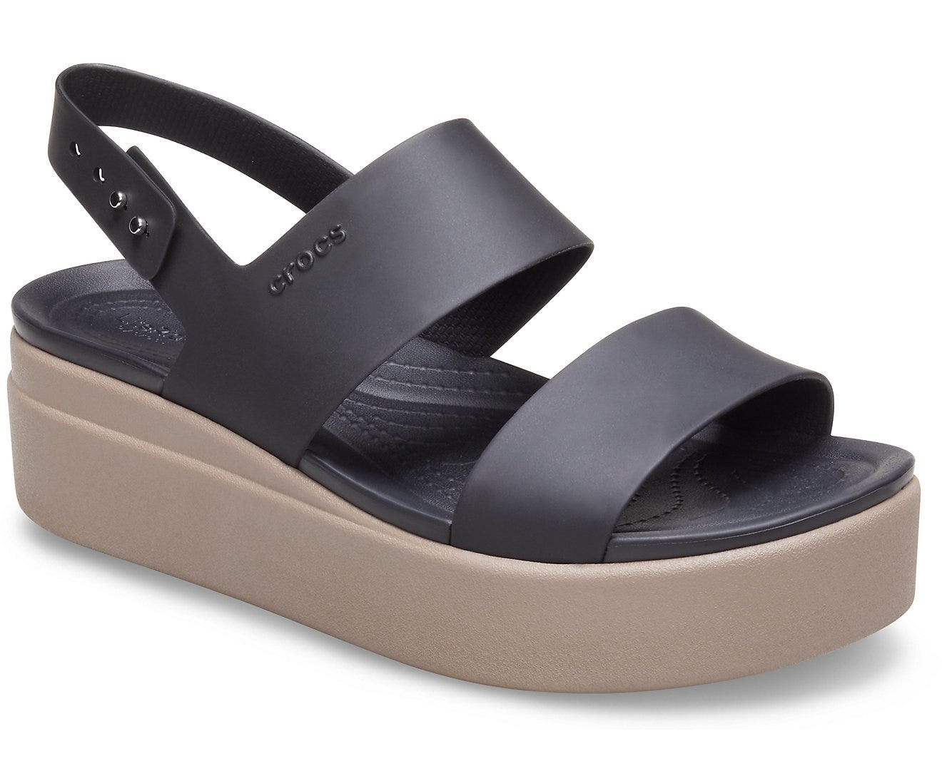 Crocs Brooklyn Low Black/Mushroom Women's Wedge Sandals for Ultimate Comfort