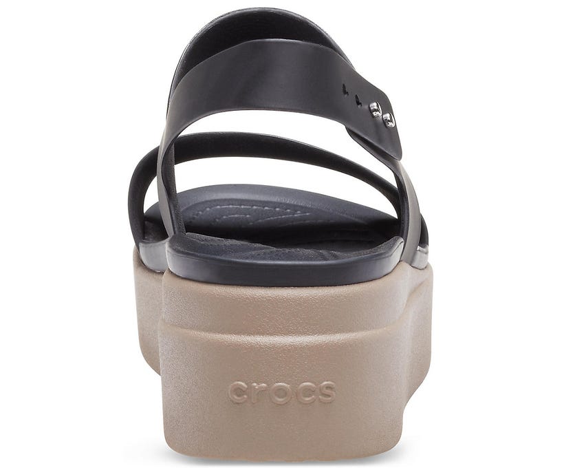 Crocs Brooklyn Low Black/Mushroom Women's Wedge Sandals for Ultimate Comfort