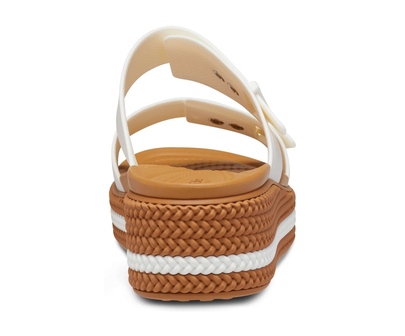 Comfortable Brooklyn Woven Buckle Chalk Women's Sandal with Lightweight Croslite Foundation