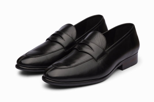 Split Toe Penny Loafers - Black