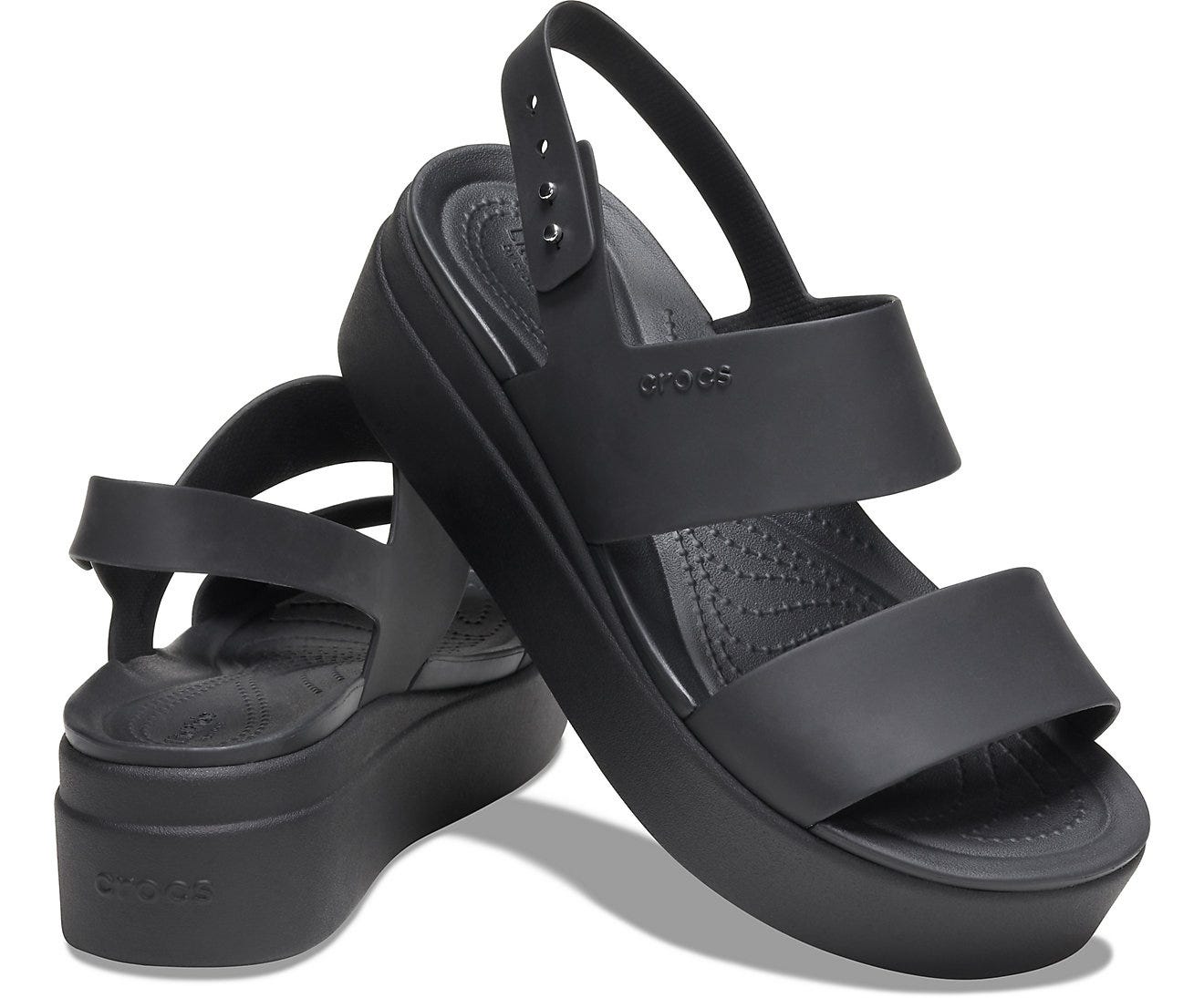 Crocs Brooklyn Low Black/Mushroom Women's Wedge Sandals for Ultimate Comfort