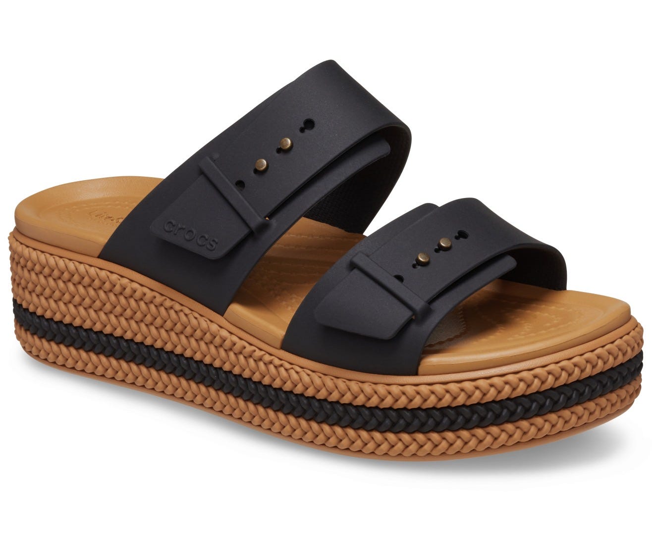 Comfortable Brooklyn Woven Buckle Chalk Women's Sandal with Lightweight Croslite Foundation
