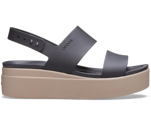 Crocs Brooklyn Low Black/Mushroom Women's Wedge Sandals for Ultimate Comfort