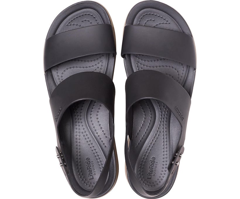 Crocs Brooklyn Low Black/Mushroom Women's Wedge Sandals for Ultimate Comfort